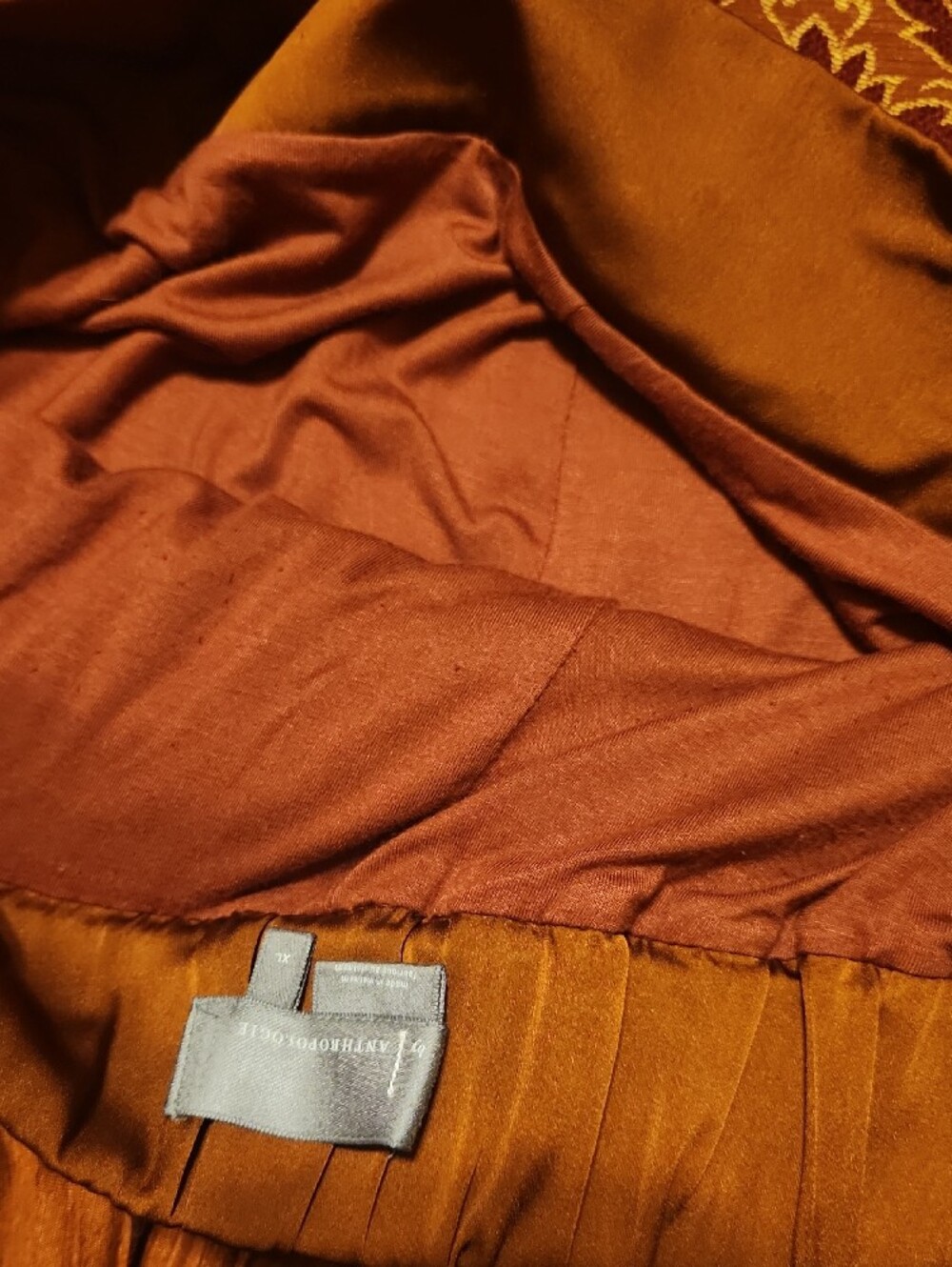 Anthropologie Rust/Brown Pleated Palazzo Pants, Like New, XL - Picture 9 of 10
